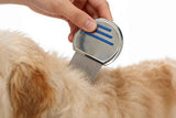 Stainless Steel Pet Flea Comb Fine Tooth Grooming Tool for Dogs Cats - Blue