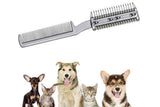 Two Sided Pet Grooming Comb with Razor for Dog Cat Fur Trimming and Thinning