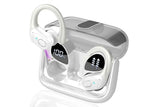 Wireless Bluetooth 5.4 Headphone Over Ear Bud IPX5 Waterproof Earphone for Sport Running - White