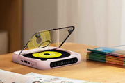 Portable CD Player Bluetooth 5.3 with HiFi Speakers Rechargeable Walkman Supports CD USB MP3 for Home - Pink