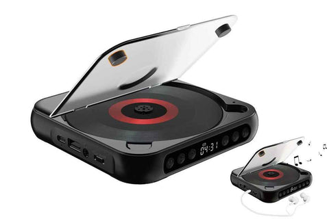Portable CD Player Bluetooth 5.3 with HiFi Speakers Rechargeable Walkman Supports CD USB MP3 for Home - Black