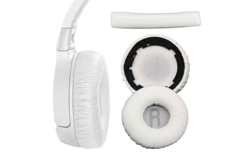 Ear Pads Cushion Cover Replacement Headband Replaceable Foam Headphone Cover for JBL Tune600BT T660NC T670NC Wireless Headphone Ear Pads Headphone Ear Pad Repair Parts -White