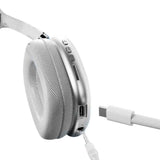 Wireless Bluetooth Over-Ear Headphones TWS Adjustable Earphones Headset Foldable Lightweight Headset for Home Office - White
