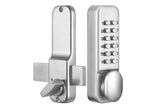 Gate Door Locks Set with Keypad Mechanical Keyless Entry Door Lock for Garden Garage Yard -Silver
