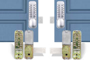 Gate Door Locks Set with Keypad Mechanical Keyless Entry Door Lock for Garden Garage Yard -Silver
