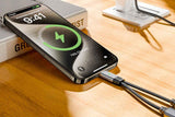 2 In 1 Audio Charger Splitter Dual USB C Headphone And Charger Adapter Audio Dongle Cable - Grey