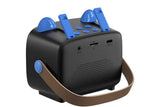 Mini Karaoke Machine Toys Gifts Portable MP3 Player with 2 Wireless Microphone - Blue