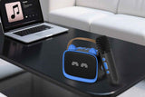 Mini Karaoke Machine Toys Gifts Portable MP3 Player with 2 Wireless Microphone - Blue