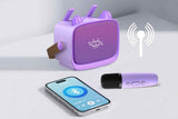 Mini Karaoke Machine Toys Gifts Portable MP3 Player with 2 Wireless Microphone - Purple