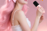 Mini Karaoke Machine Toys Gifts Portable MP3 Player with 2 Wireless Microphone - Pink