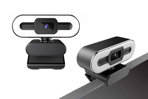 4K Webcam for PC with Light Computer Camera with Built-in Microphone Plug & Play USB Webcam