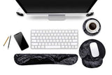 Keyboard and Mouse Wrist Rest Pad Set With Coaster Memory Foam Ergonomic Wrist Support