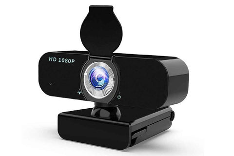 Full HD 1080P Webcam with Built-in Mic Wide Angle Auto Focus Privacy Cover for PC/Laptop Plug and Play USB Camera