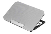 Laptop Cooling Pad Adjustable Height Cooling Stand with Adjustable Height 2 USB Ports Dual Turbine Fans - Silver