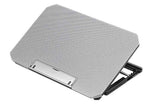 Laptop Cooling Pad Adjustable Height Cooling Stand with Adjustable Height 2 USB Ports Dual Turbine Fans - Silver