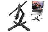 360 Degree Rotating Aluminum Laptop Stand Adjustable Desktop Holder for Notebook - Black