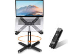 360 Degree Rotating Aluminum Laptop Stand Adjustable Desktop Holder for Notebook - Black