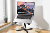360 Degree Rotating Aluminum Laptop Stand Adjustable Desktop Holder for Notebook - Black