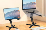 360 Degree Rotating Aluminum Laptop Stand Adjustable Desktop Holder for Notebook - Black