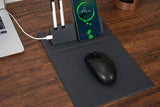 15W Fast Charging Wireless Mouse Pad with Foldable Design, Multi-Function PU Leather Desk Mat for Office & Home