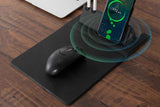 15W Fast Charging Wireless Mouse Pad with Foldable Design, Multi-Function PU Leather Desk Mat for Office & Home