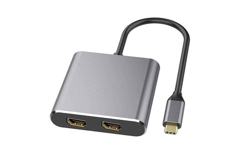 USB C to Dual HDMI Adapter 4K@30Hz Splitter for 2 Monitors Laptop