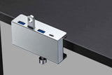 USB Hub 3.0 Aluminum 4-Port USB Adapter with 3 USB-A Data Ports for Monitors Desks - Silver