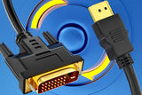 HDMI to DVI-D 24+1 Pin Digital Cable Lead for HDTV PS3 PS4 Switch 360 TV - 1.5m