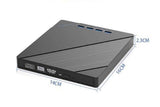 7 in 1 External CD DVD Drive USB 3.0 Burner Writer with Card Reader for Laptop