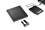 USB 2.0 Slim Protable External CD-RW Drive Writer Player for Laptop Notebook PC Desktop Computer -Black