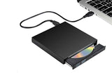 USB 2.0 Slim Protable External CD-RW Drive Writer Player for Laptop Notebook PC Desktop Computer -Black