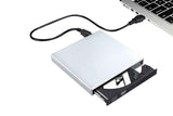 USB 2.0 Slim Protable External CD-RW Drive Writer Player for Laptop Notebook PC Desktop Computer -Silver