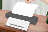 Portable Printer Wireless Bluetooth A4 Thermal Mobile Printer with 100Pcs Thermal Paper Inkless Printer Compatible with iOS Android for Office Car Home -Black