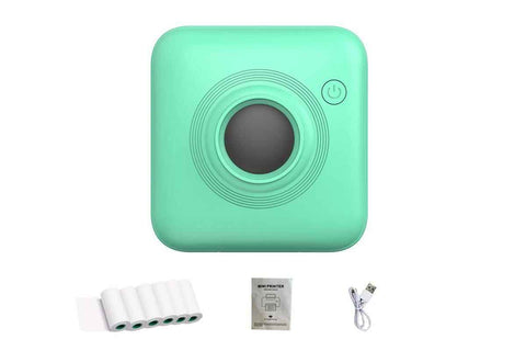 Mini Portable Label Printer Wireless Bluetooth Thermal Printer for Labels Boarding Pass Notes Photos - Green