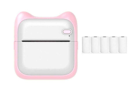 Mini Pocket Wireless Small Thermal Pocket Sticker Printer Bluetooth Inkless Printer Portable Mobile Phone Picture Receipt Printer -Pink