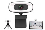 4K Webcam with Ring Light Built in Microphone and Tripod for Video Conferencing