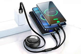 3 In 2 Retractable Multi Charging Cable Retracted USB C Cell Phone Charger