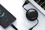 3 In 2 Retractable Multi Charging Cable Retracted USB C Cell Phone Charger