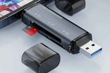 USB C SD Card Reader 5- in-1 Memory Card Reader for CF SD TF