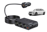 7 in 1 Cigarette Lighter Splitter QC3.0 PD 30W Charging 3 Socket Car Charger Adapter
