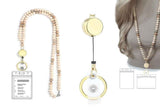 ID Card Lanyard Strap With ID Badge Holders Retractable Lanyard Clip For Key