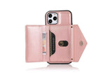 PU Leather Crossbody Phone Case Cover Wallet Card Holder for iPhone 13 Series -Rose Gold /iPhone13 Pro Max