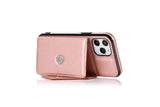 PU Leather Crossbody Phone Case Cover Wallet Card Holder for iPhone 13 Series -Rose Gold /iPhone13 Pro 6.1