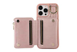 PU Leather Phone Case Wallet Purse for iPhone 14 Series -Rose Gold /iPhone 14 Pro Max