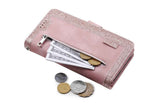 for iPhone 15 Series Case Leather Wallet Flip Cover -Pink /iPhone 15 Pro