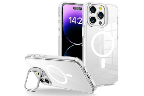 For iPhone 16 Series Phone Case with Stand Full Body Case -White /iPhone 16 Plus