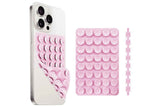 5 Pack Double Sided Silicone Phone Suction Pad 80 Stickers Grip for Car Desk Holder - Pink