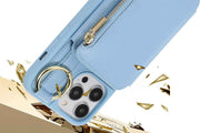 PU Leather Phone Case Wallet Purse for iPhone 14 Series -Blue /iPhone 14