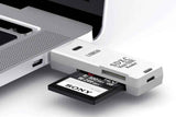 2 In 1 USB 3.0 Card Memory Reader High Speed SD SDHC SDXC Micro Writer Adapter - White