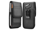 2Pcs Universal Black Oxford Cloth Phone Waist Pouch with Belt Clip and Card Holder Compatible with Most Smartphones - 2XL